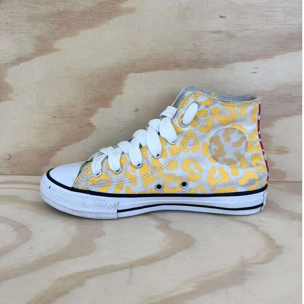 Converse All Star -CT Hi Leopard Print-Sneakers-Yellow/Blue-Big Kids -4 -672089F